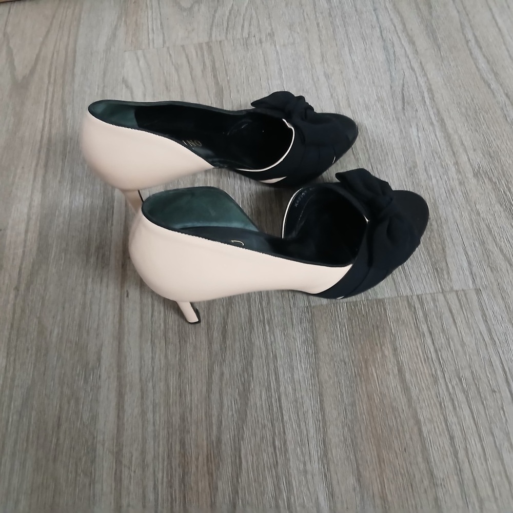 Valentino Black and Cream Bow Heels
